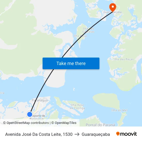 Avenida José Da Costa Leite, 1530 to Guaraqueçaba map