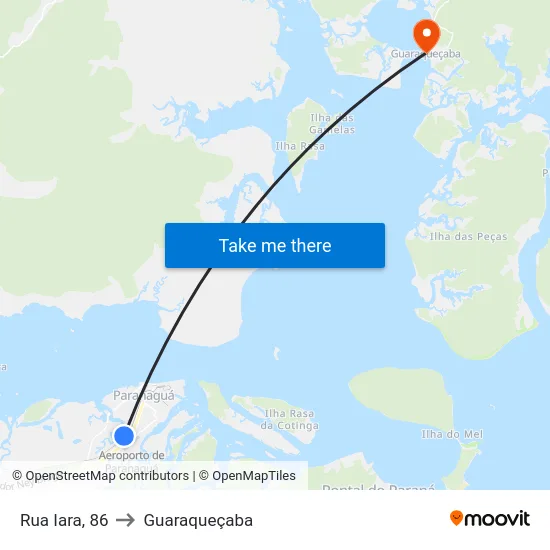 Rua Iara, 86 to Guaraqueçaba map