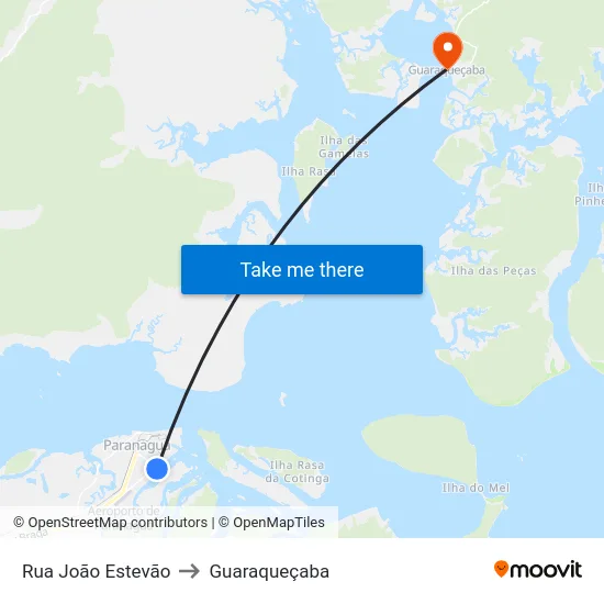 Rua João Estevão to Guaraqueçaba map