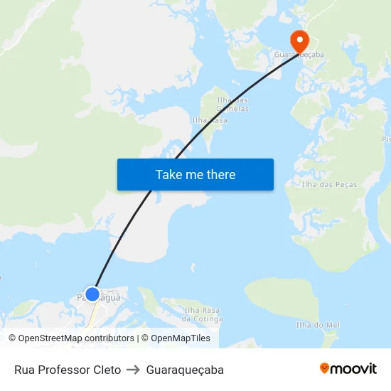 Rua Professor Cleto to Guaraqueçaba map