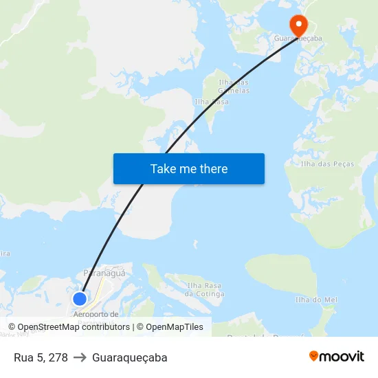 Rua 5, 278 to Guaraqueçaba map
