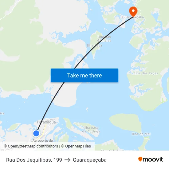 Rua Dos Jequitibás, 199 to Guaraqueçaba map