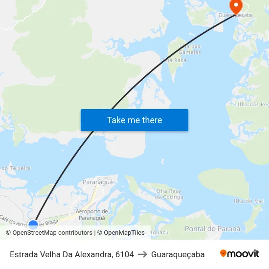 Estrada Velha Da Alexandra, 6104 to Guaraqueçaba map