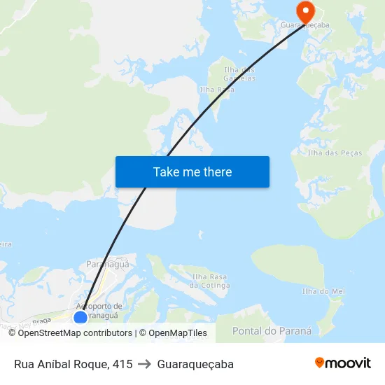 Rua Aníbal Roque, 415 to Guaraqueçaba map