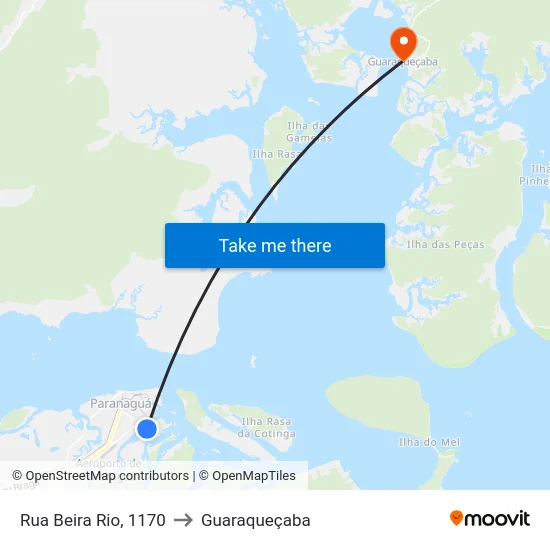 Rua Beira Rio, 1170 to Guaraqueçaba map