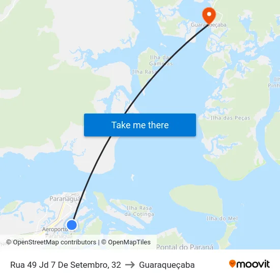 Rua 49 Jd 7 De Setembro, 32 to Guaraqueçaba map