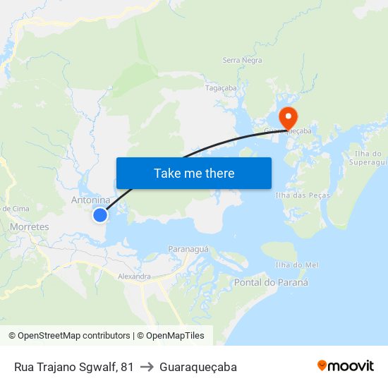 Rua Trajano Sgwalf, 81 to Guaraqueçaba map