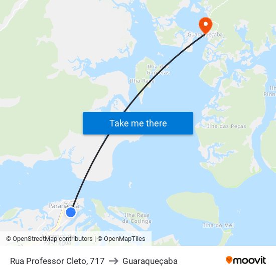 Rua Professor Cleto, 717 to Guaraqueçaba map