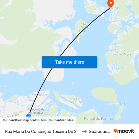 Rua Maria Da Conceição Teixeira De Souza, 595 to Guaraqueçaba map