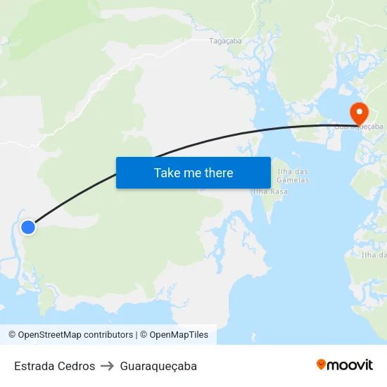Estrada Cedros to Guaraqueçaba map