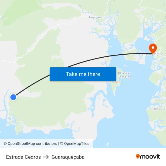 Estrada Cedros to Guaraqueçaba map