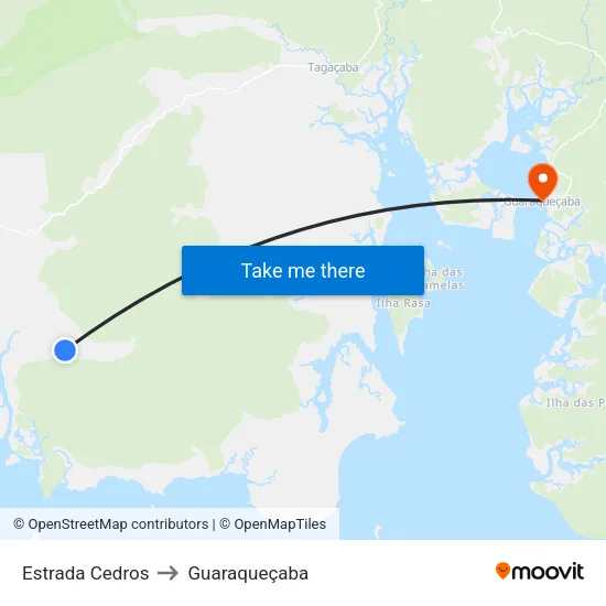 Estrada Cedros to Guaraqueçaba map