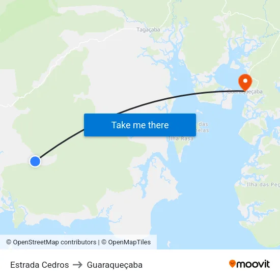 Estrada Cedros to Guaraqueçaba map