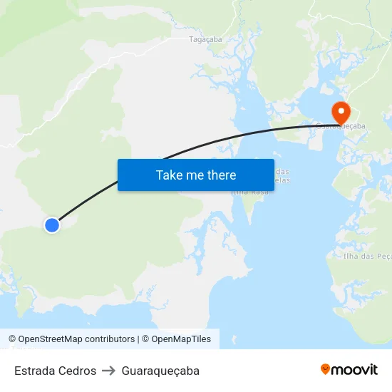 Estrada Cedros to Guaraqueçaba map