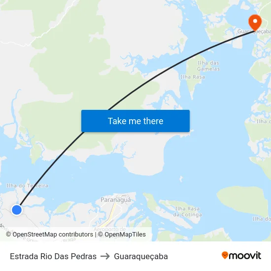 Estrada Rio Das Pedras to Guaraqueçaba map