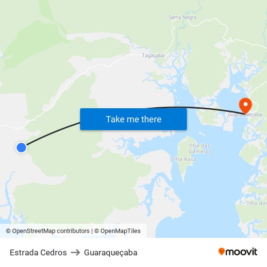 Estrada Cedros to Guaraqueçaba map