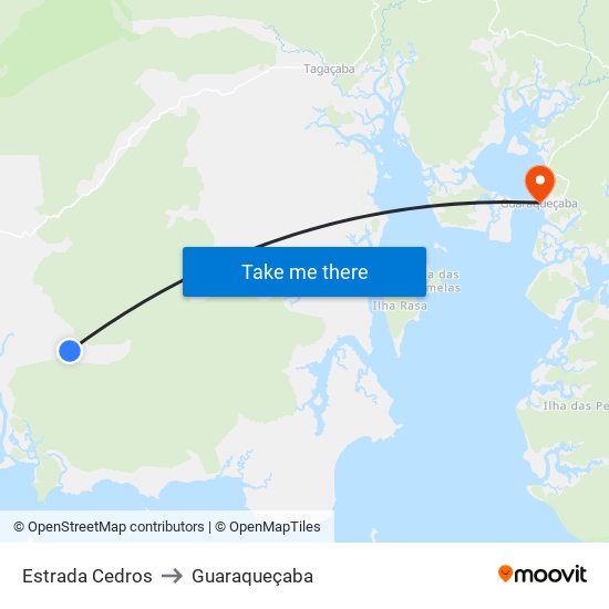Estrada Cedros to Guaraqueçaba map