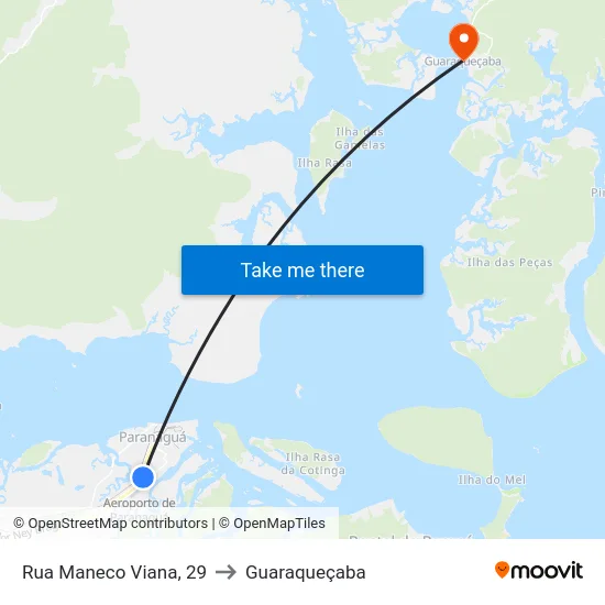 Rua Maneco Viana, 29 to Guaraqueçaba map