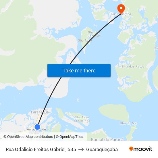 Rua Odalicio Freitas Gabriel, 535 to Guaraqueçaba map