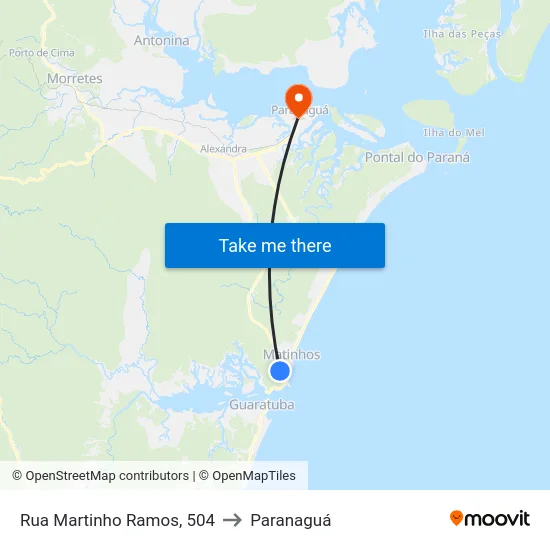 Rua Martinho Ramos, 504 to Paranaguá map