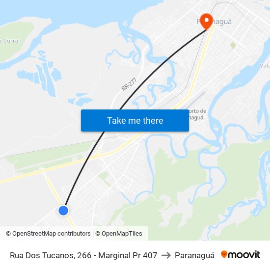 Rua Dos Tucanos, 266 - Marginal Pr 407 to Paranaguá map