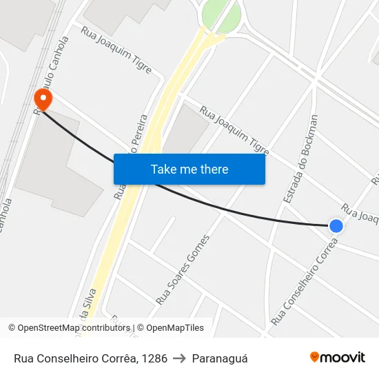 Rua Conselheiro Corrêa, 1286 to Paranaguá map
