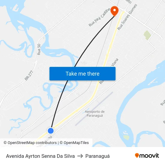 Avenida Ayrton Senna Da Silva to Paranaguá map