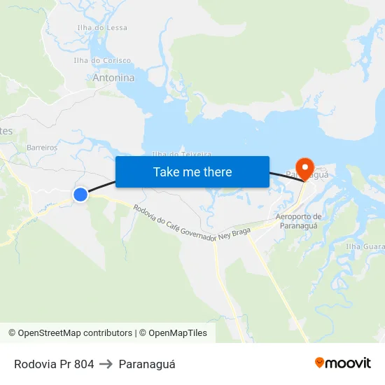 Rodovia Pr 804 to Paranaguá map
