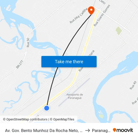 Av. Gov. Bento Munhoz Da Rocha Neto, 2239 to Paranaguá map