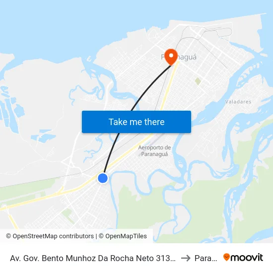 Av. Gov. Bento Munhoz Da Rocha Neto 3133 - Paróquia São João Batista to Paranaguá map
