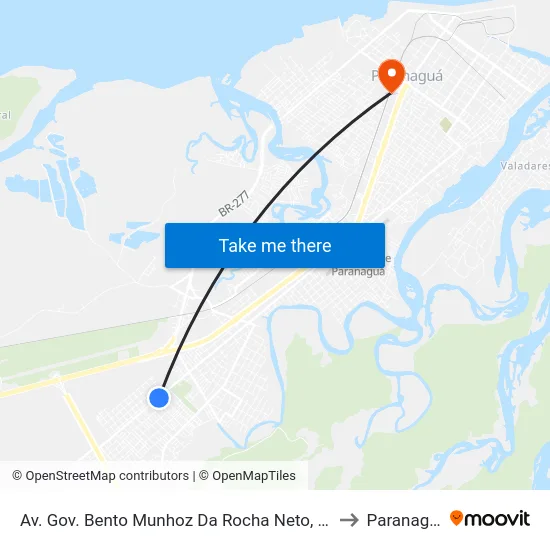 Av. Gov. Bento Munhoz Da Rocha Neto, 5089 to Paranaguá map