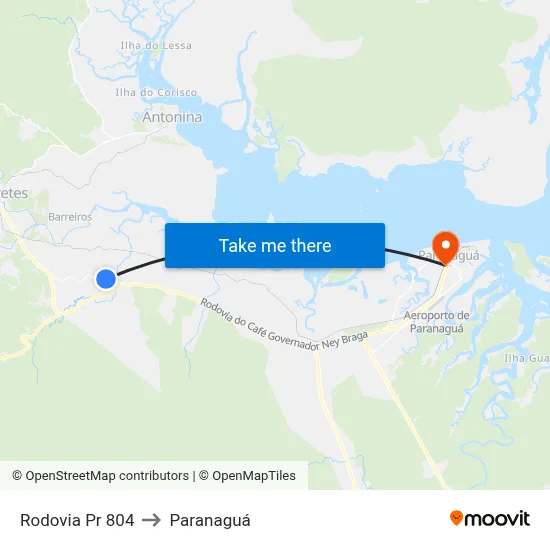 Rodovia Pr 804 to Paranaguá map