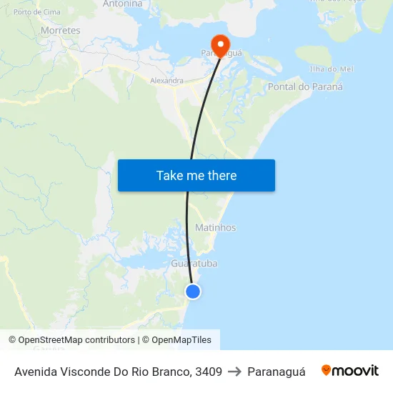 Avenida Visconde Do Rio Branco, 3409 to Paranaguá map