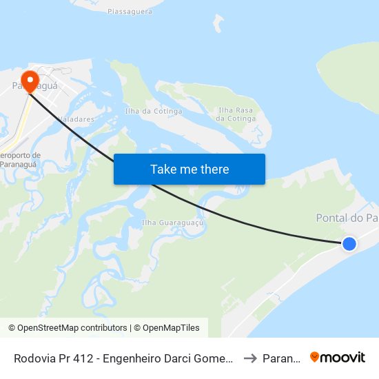 Rodovia Pr 412 - Engenheiro Darci Gomes De Morais, 210 to Paranaguá map