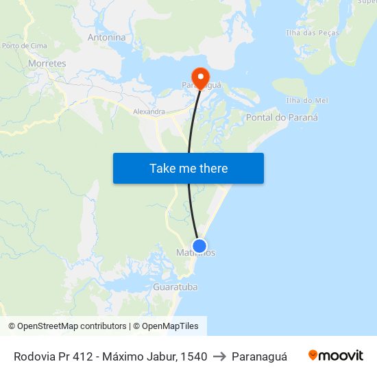 Rodovia Pr 412 - Máximo Jabur, 1540 to Paranaguá map