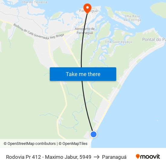 Rodovia Pr 412 - Maximo Jabur, 5949 to Paranaguá map