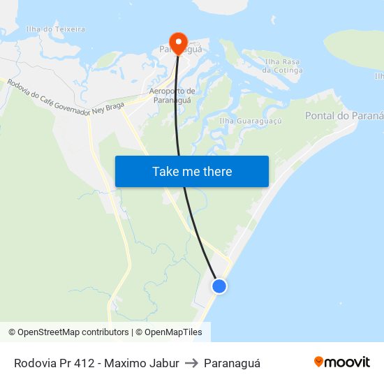 Rodovia Pr 412 - Maximo Jabur to Paranaguá map