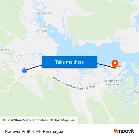 Rodovia Pr 804 to Paranaguá map