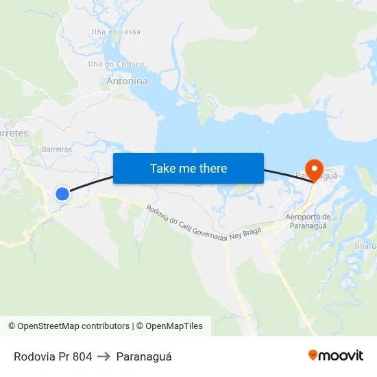 Rodovia Pr 804 to Paranaguá map