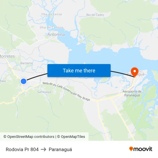 Rodovia Pr 804 to Paranaguá map