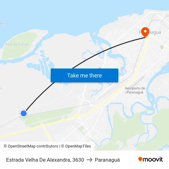 Estrada Velha De Alexandra, 3630 to Paranaguá map
