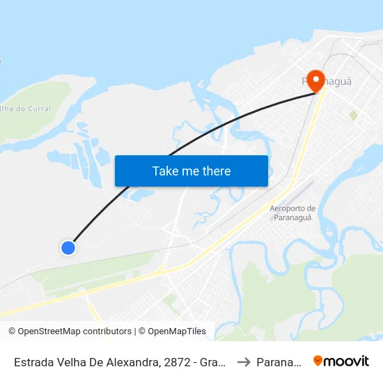 Estrada Velha De Alexandra, 2872 - Granelmar to Paranaguá map