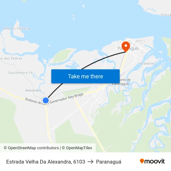 Estrada Velha Da Alexandra, 6103 to Paranaguá map