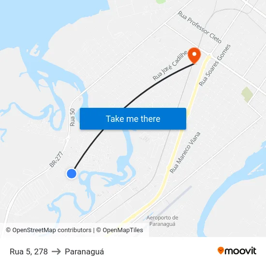 Rua 5, 278 to Paranaguá map