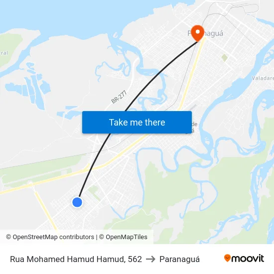 Rua Mohamed Hamud Hamud, 562 to Paranaguá map