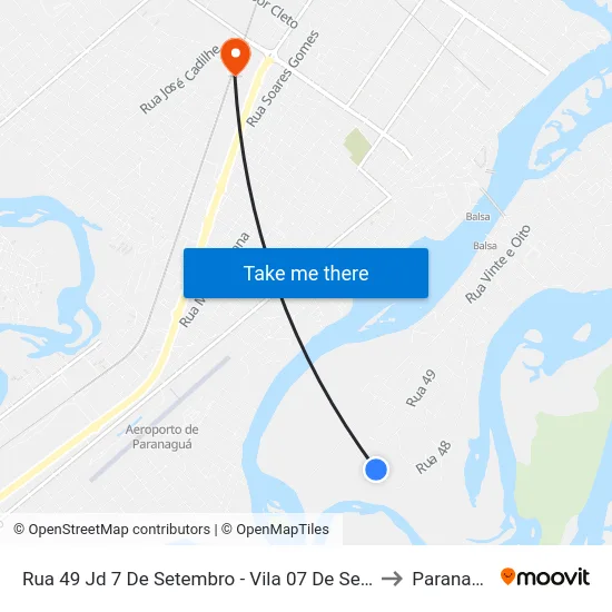 Rua 49 Jd 7 De Setembro - Vila 07 De Setembro to Paranaguá map