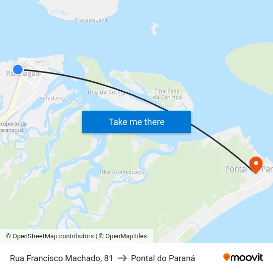 Rua Francisco Machado, 81 to Pontal do Paraná map