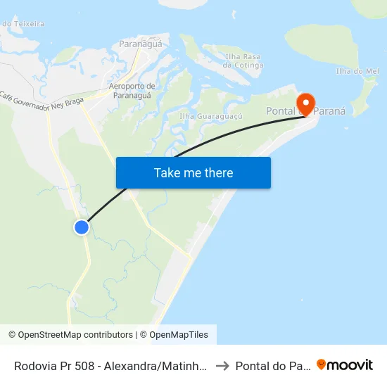 Rodovia Pr 508 - Alexandra/Matinhos, 12063 to Pontal do Paraná map