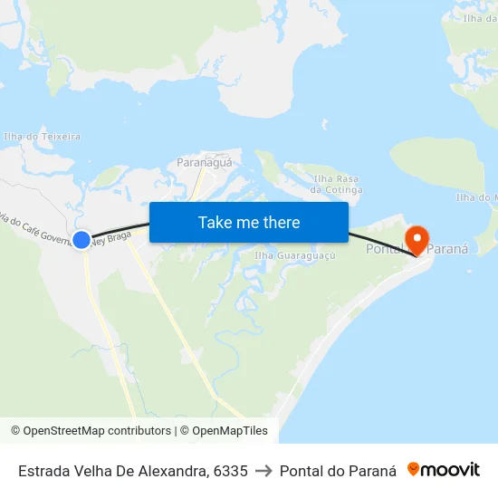 Estrada Velha De Alexandra, 6335 to Pontal do Paraná map