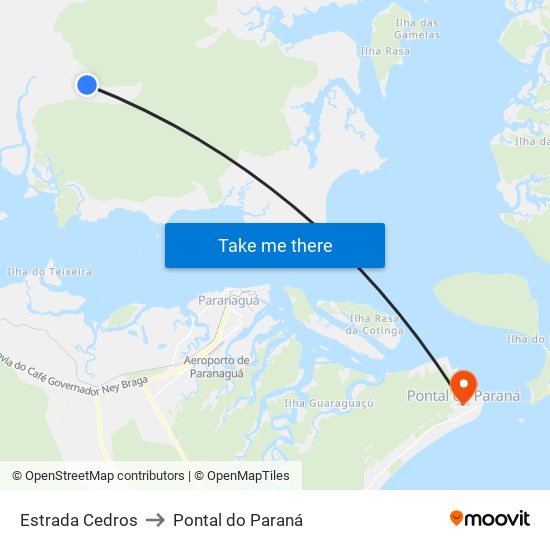 Estrada Cedros to Pontal do Paraná map